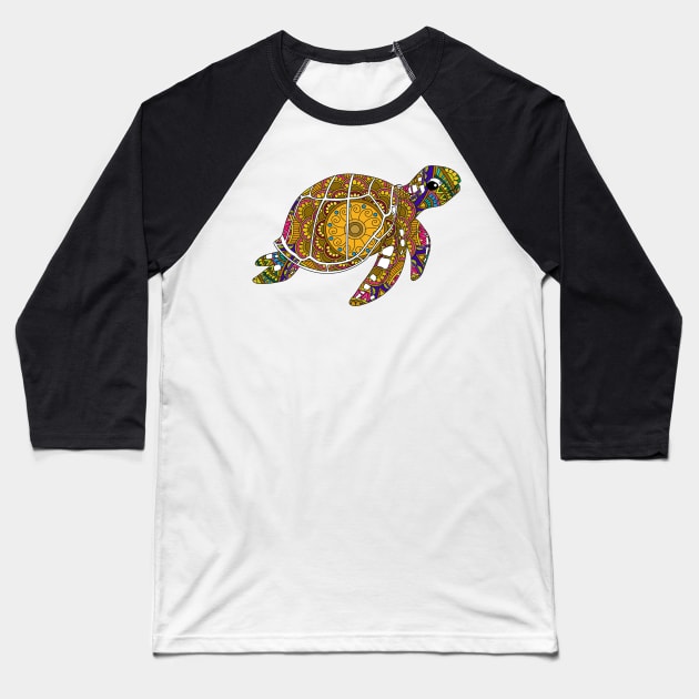 Ethnic Turtle Baseball T-Shirt by InfiniIDnC